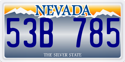 NV license plate 53B785