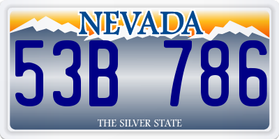NV license plate 53B786
