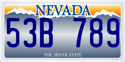 NV license plate 53B789