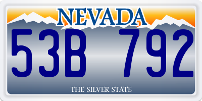 NV license plate 53B792