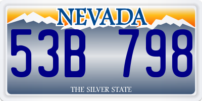 NV license plate 53B798