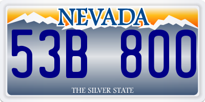 NV license plate 53B800