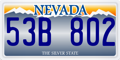 NV license plate 53B802