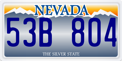 NV license plate 53B804
