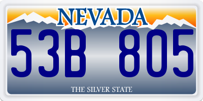 NV license plate 53B805