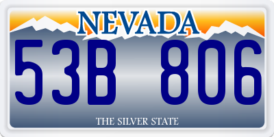 NV license plate 53B806