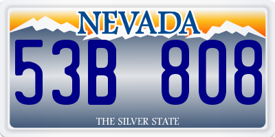 NV license plate 53B808