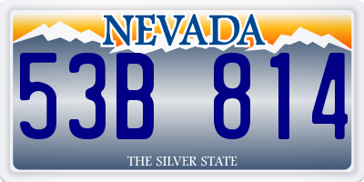 NV license plate 53B814