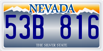 NV license plate 53B816