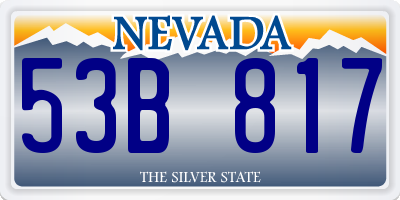NV license plate 53B817