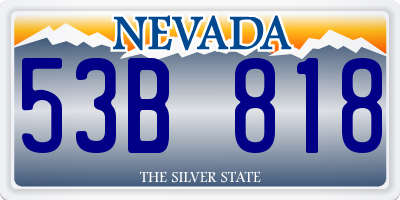 NV license plate 53B818