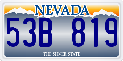 NV license plate 53B819