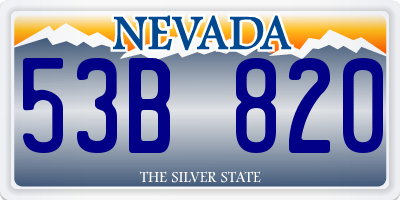NV license plate 53B820
