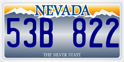 NV license plate 53B822
