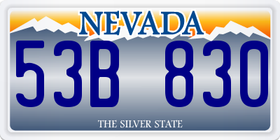 NV license plate 53B830
