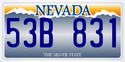 NV license plate 53B831