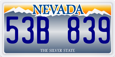NV license plate 53B839