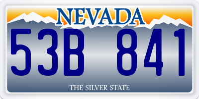 NV license plate 53B841