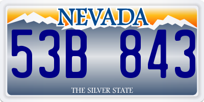 NV license plate 53B843