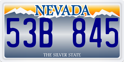 NV license plate 53B845