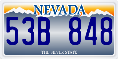 NV license plate 53B848