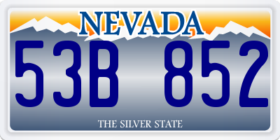 NV license plate 53B852