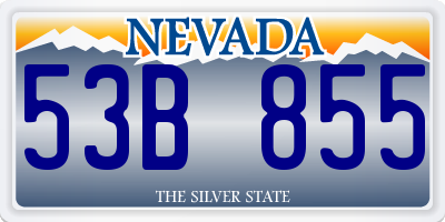 NV license plate 53B855