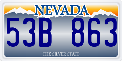 NV license plate 53B863