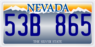 NV license plate 53B865