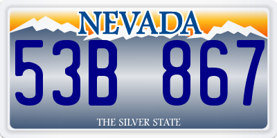 NV license plate 53B867