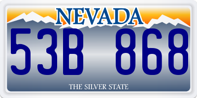 NV license plate 53B868