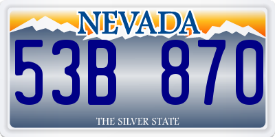 NV license plate 53B870