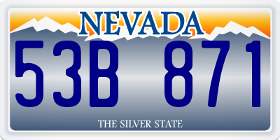 NV license plate 53B871