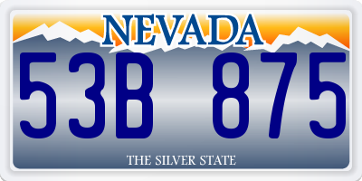 NV license plate 53B875