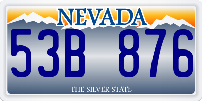 NV license plate 53B876