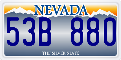 NV license plate 53B880