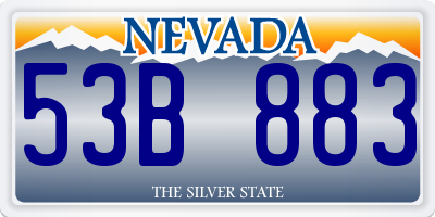 NV license plate 53B883
