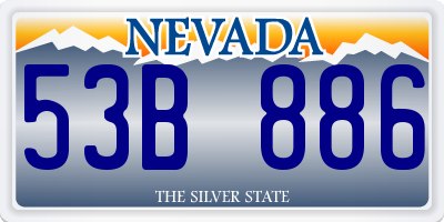 NV license plate 53B886