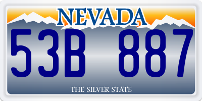 NV license plate 53B887
