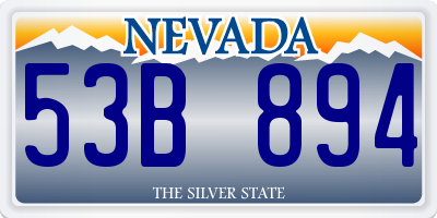 NV license plate 53B894