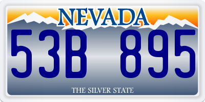 NV license plate 53B895