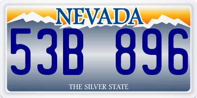 NV license plate 53B896