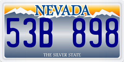 NV license plate 53B898