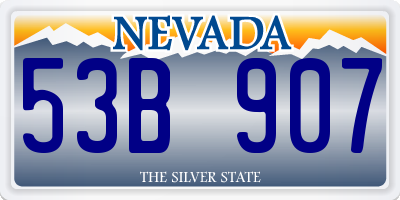 NV license plate 53B907