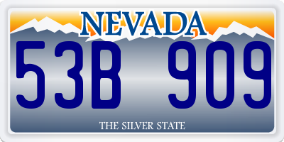 NV license plate 53B909