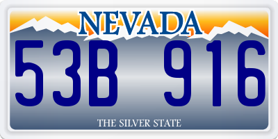 NV license plate 53B916