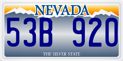 NV license plate 53B920