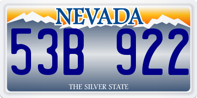 NV license plate 53B922