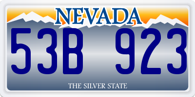 NV license plate 53B923