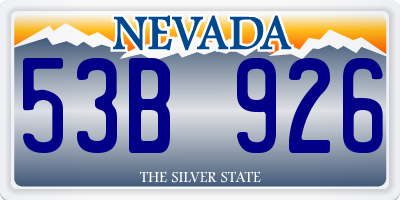 NV license plate 53B926